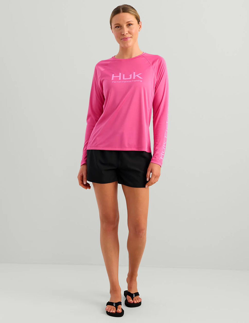 HUK Women’s Pursuit Performance Crew – Fuchsia Splash