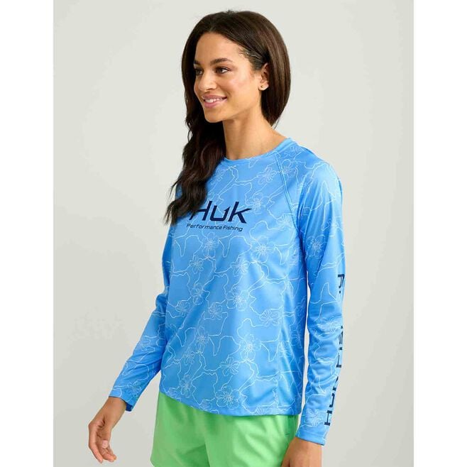 HUK Women’s Pursuit Printed Shirt – Marolina Blue