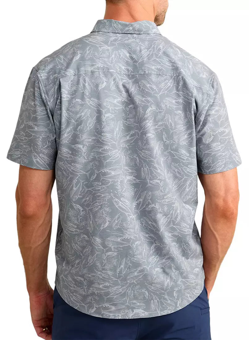 Huk KC Fish Chaos Kona Short Sleeve Button Up Shirt